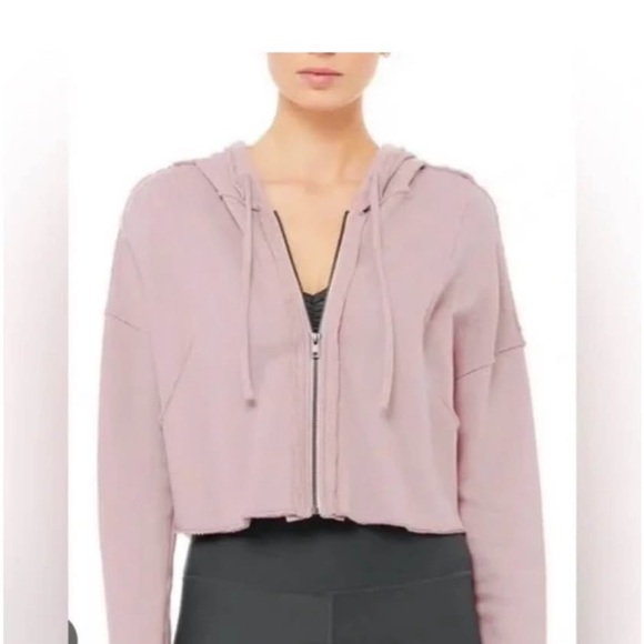 ALO Yoga Purple Cropped Hoodie - Picture 4 of 4